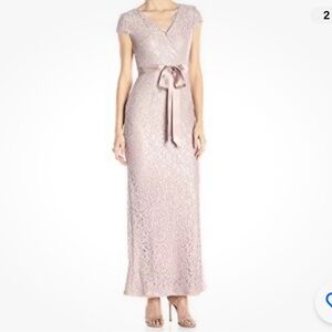 Adriana papell gown champagne, bisque 2p
